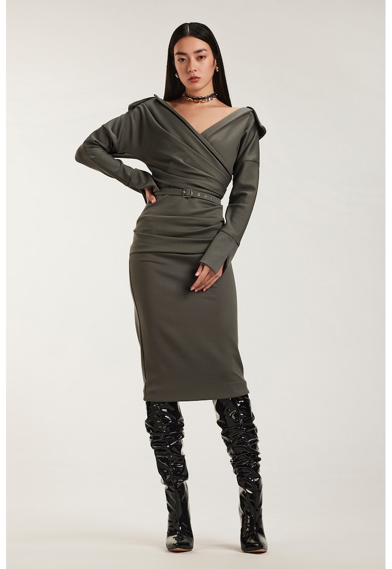 Rochie midi cu drapaj