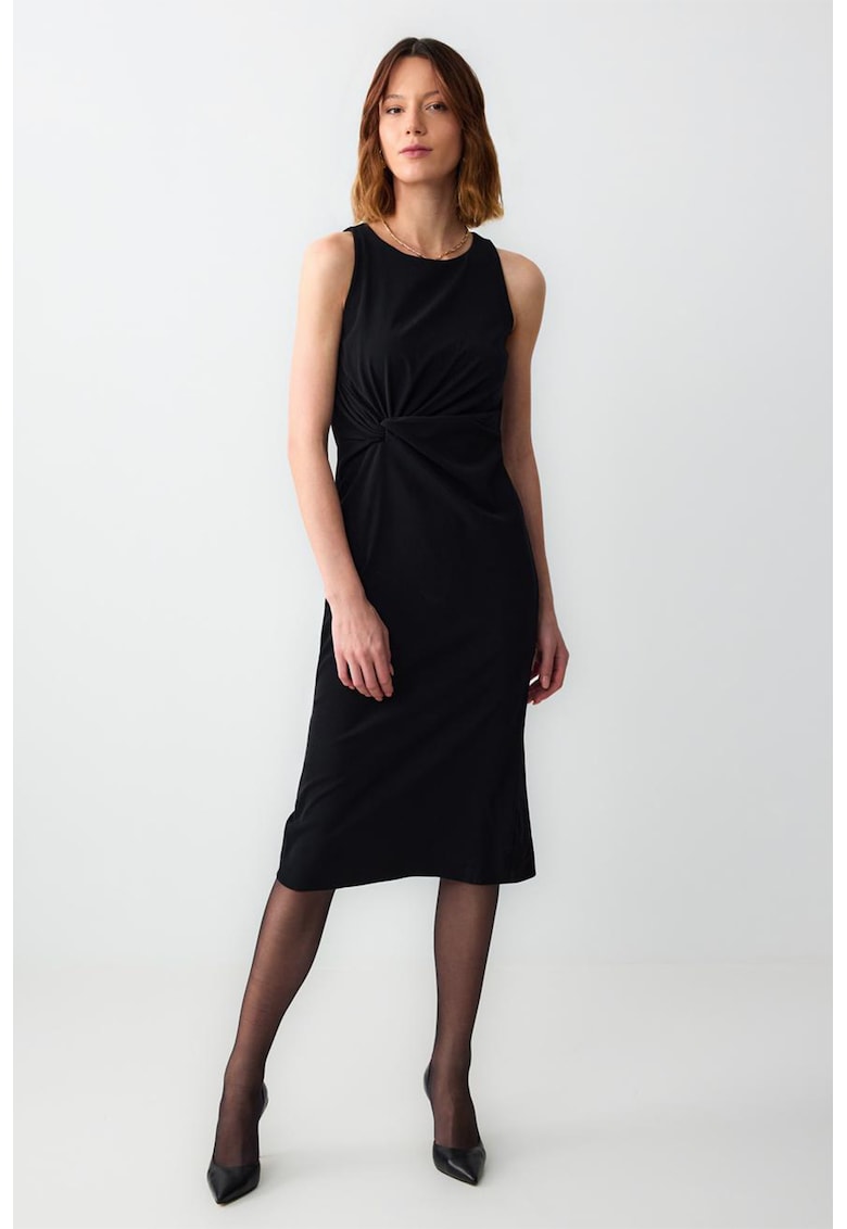 Rochie midi cu fronseuri frontale