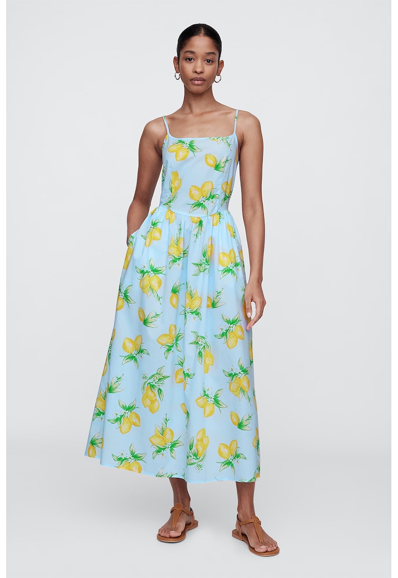 Rochie midi cu imprimeu cu fructe