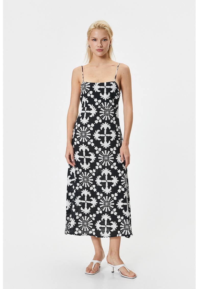 Rochie midi cu imprimeu etnic