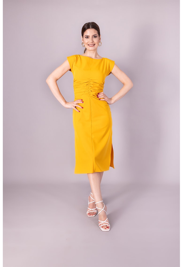 Rochie midi cu maneci scurte
