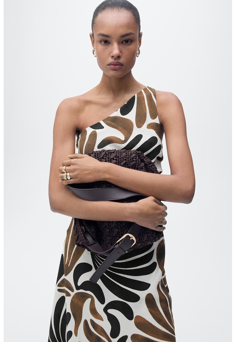 Rochie midi cu model abstract