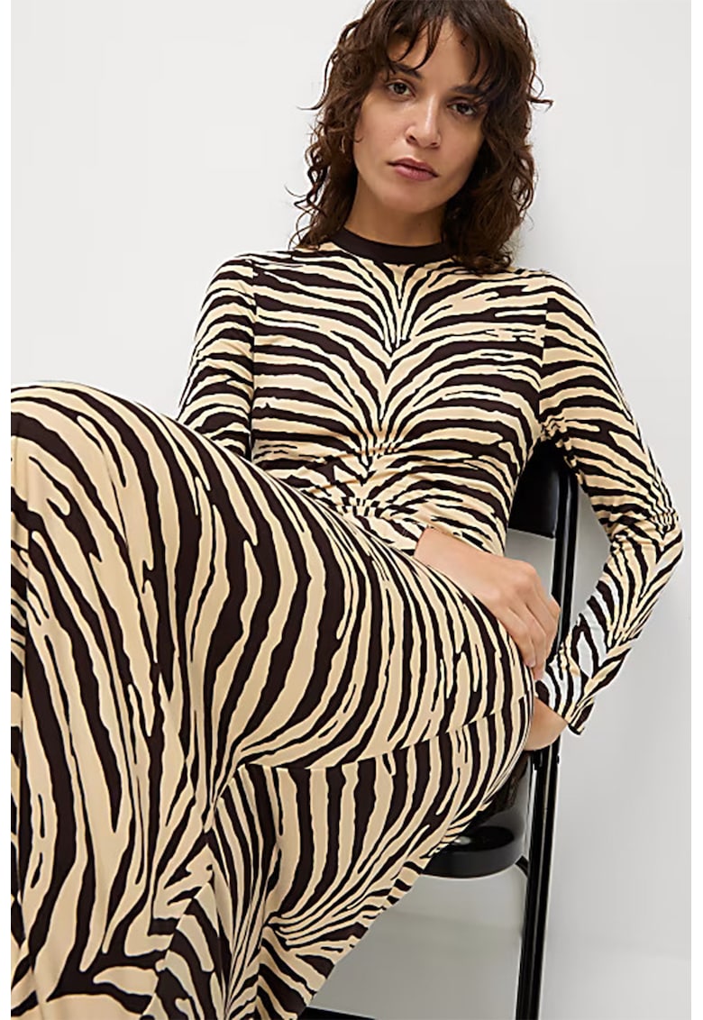 Rochie midi cu model animal print
