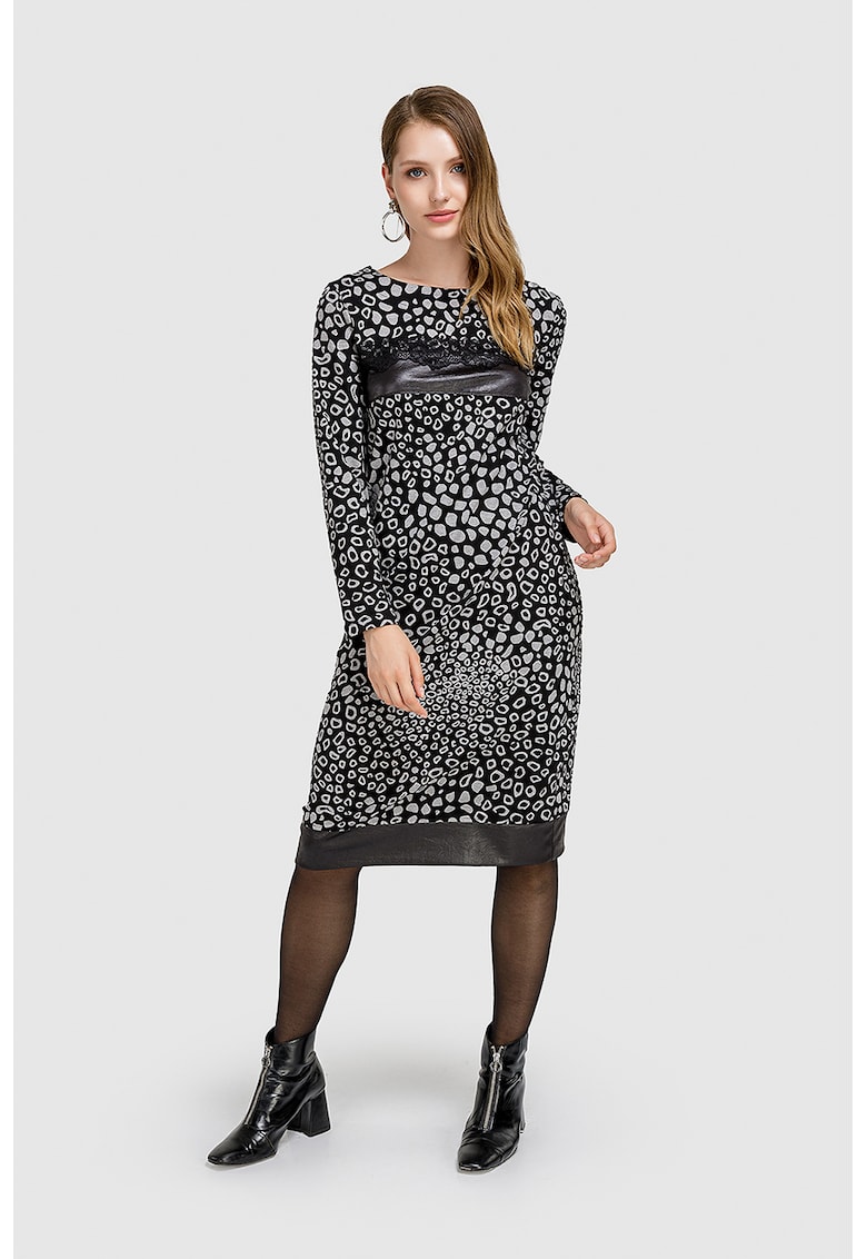Rochie midi cu model grafic