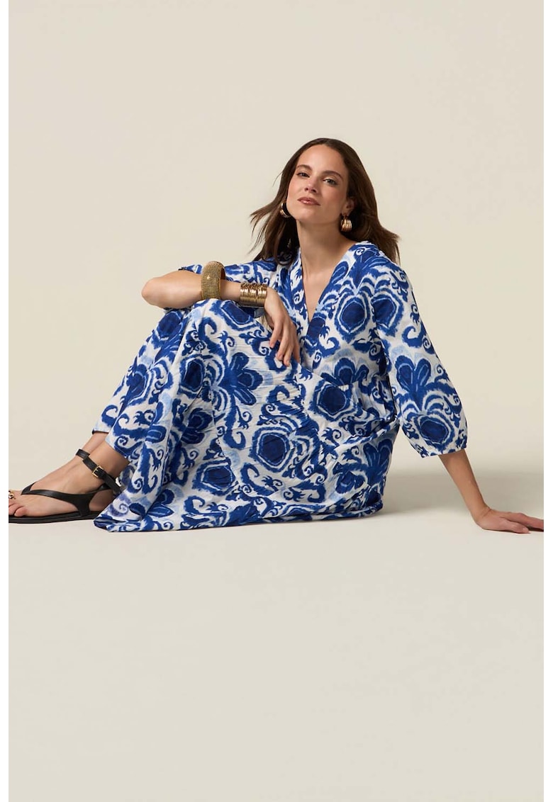 Rochie midi cu model si decolteu in V