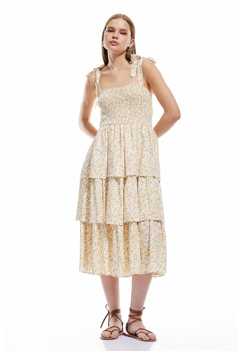 Rochie midi cu model stratificat