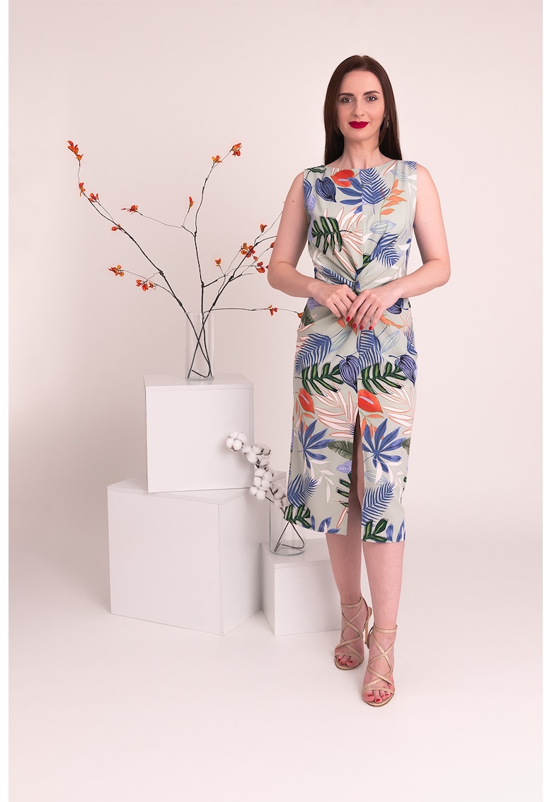 Rochie midi cu slit frontal Natalia