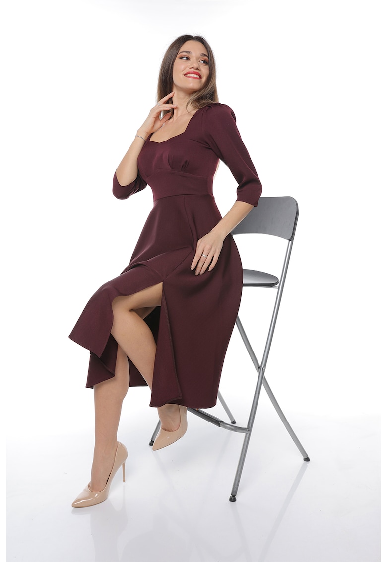 Rochie midi cu slit lateral