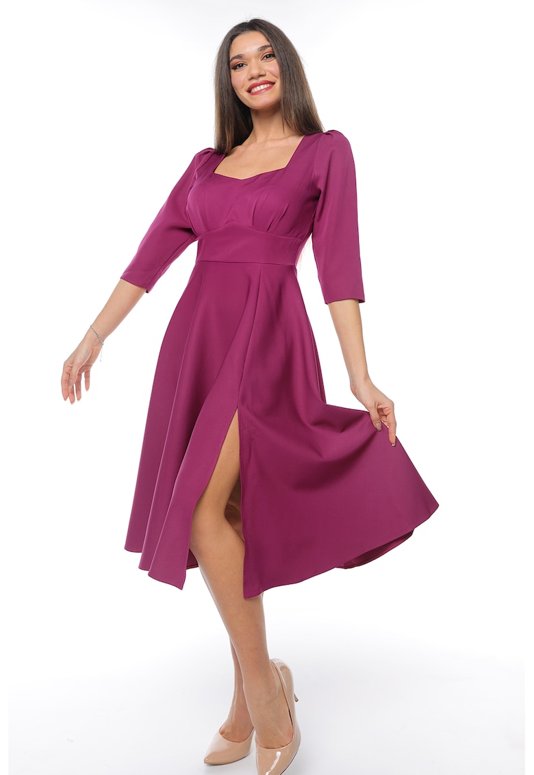 Rochie midi cu slit lateral