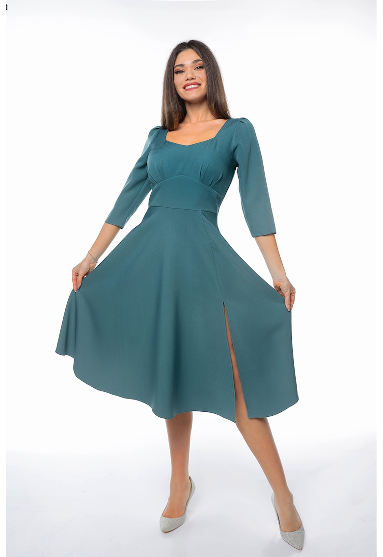 Rochie midi cu slit lateral