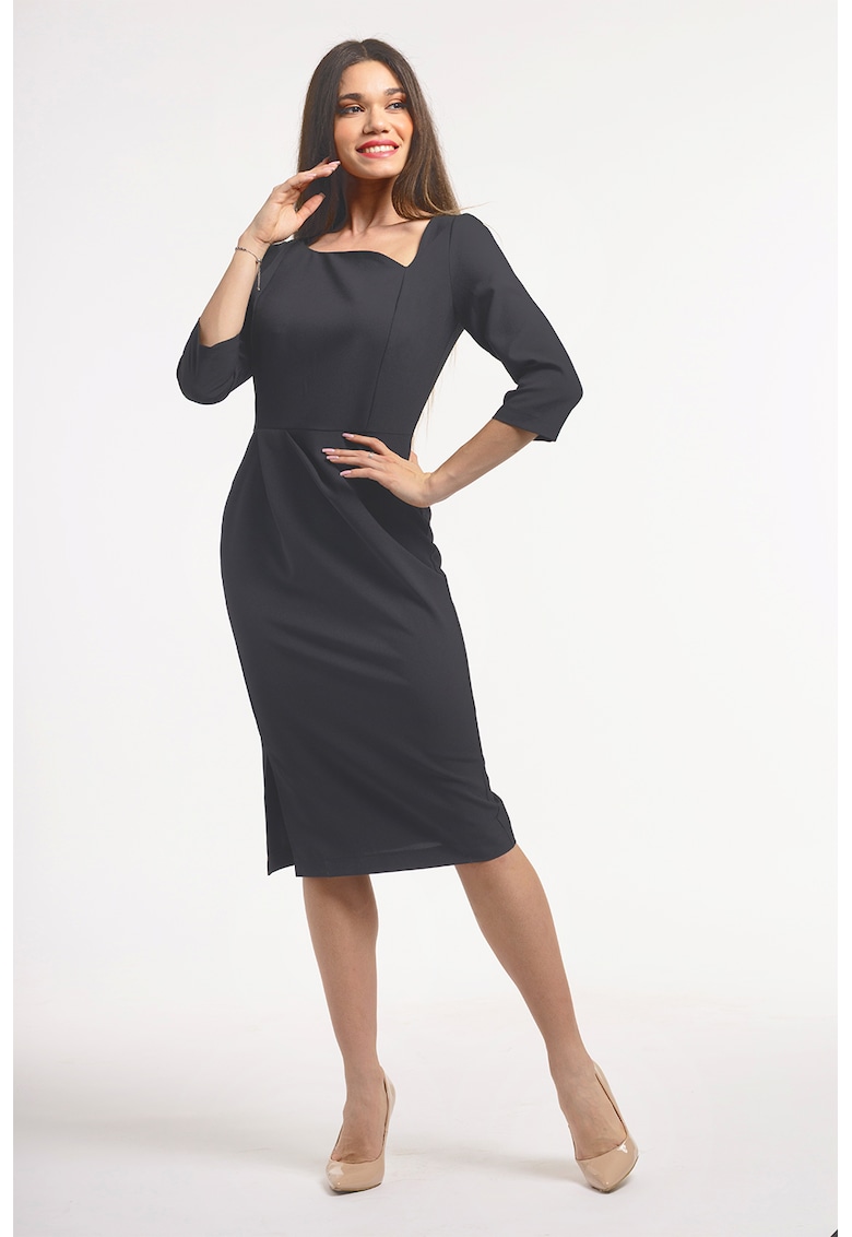 Rochie midi cu slit lateral