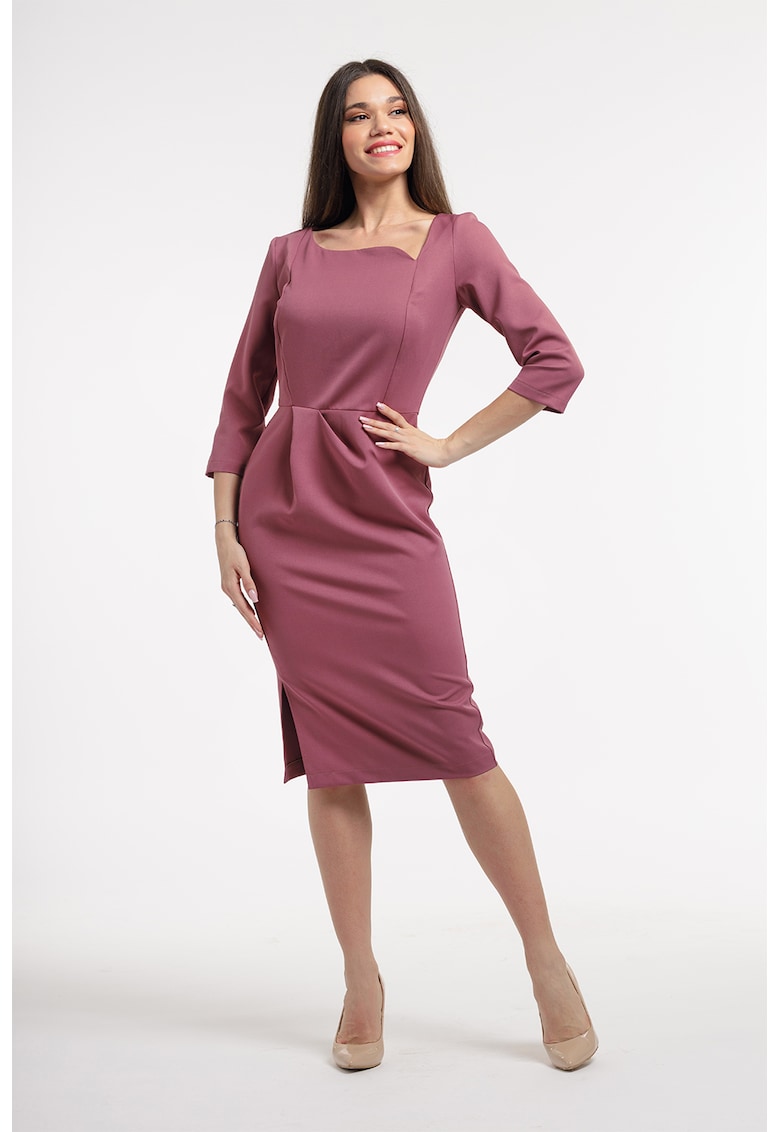 Rochie midi cu slit lateral