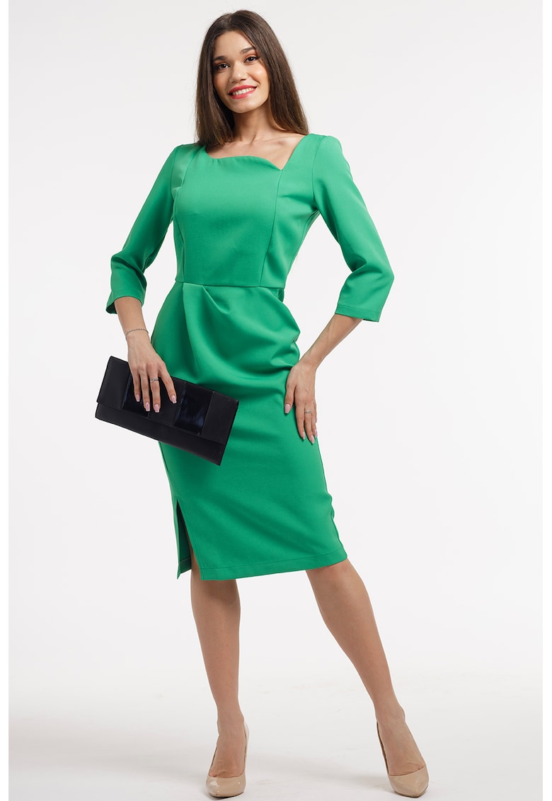 Rochie midi cu slit lateral