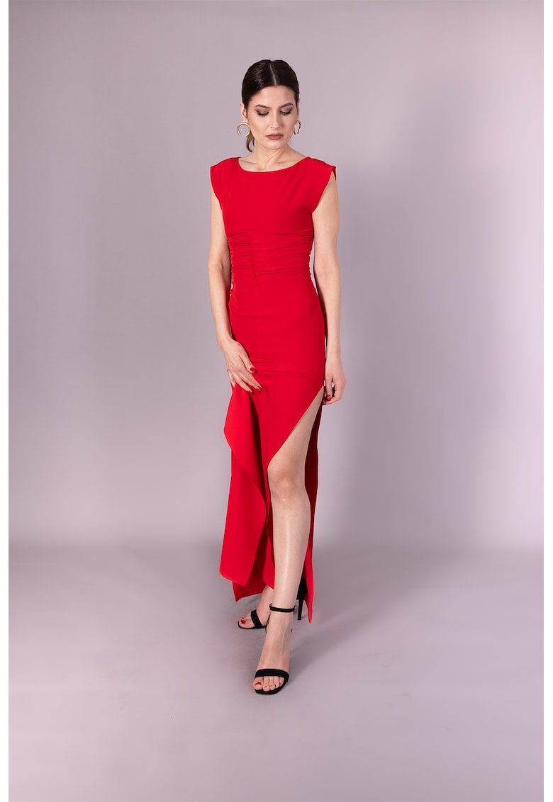 Rochie midi cu slit lateral