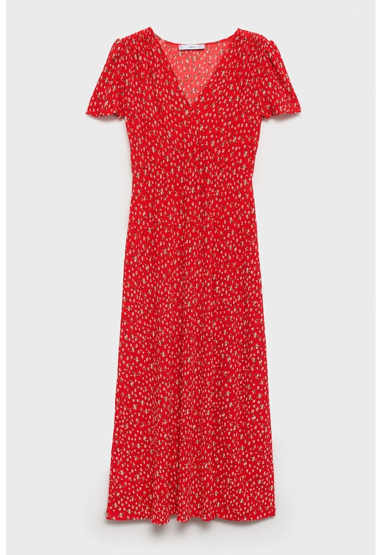 Rochie midi cu slit si decolteu in V
