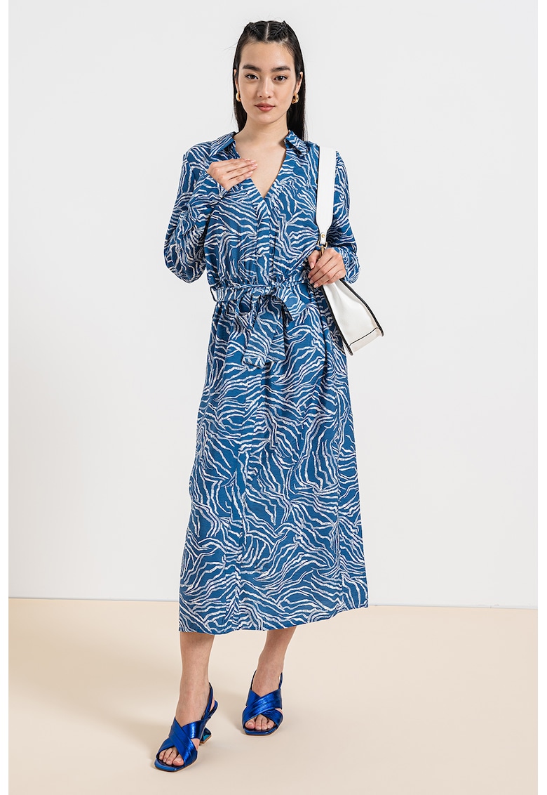 Rochie midi cu un cordon in talie