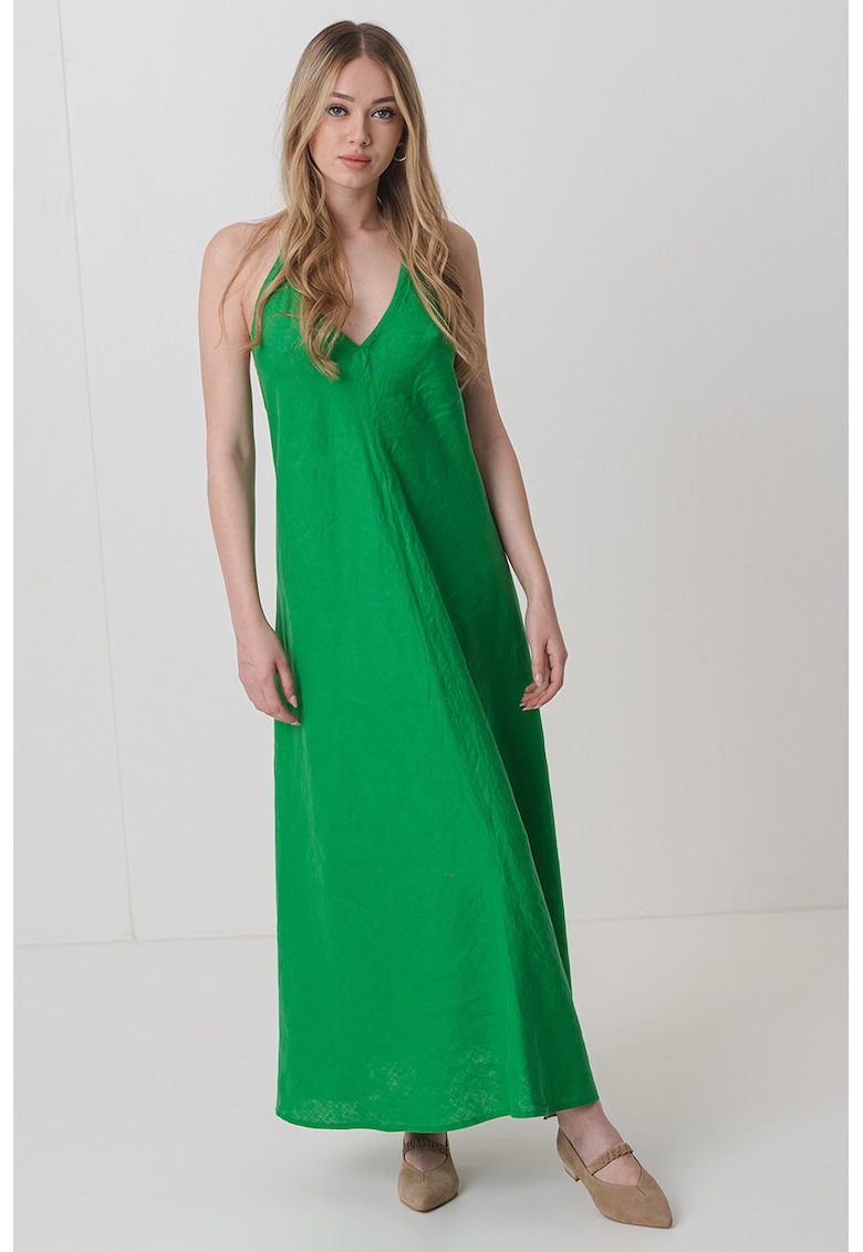 Rochie midi de in cu decolteu in V
