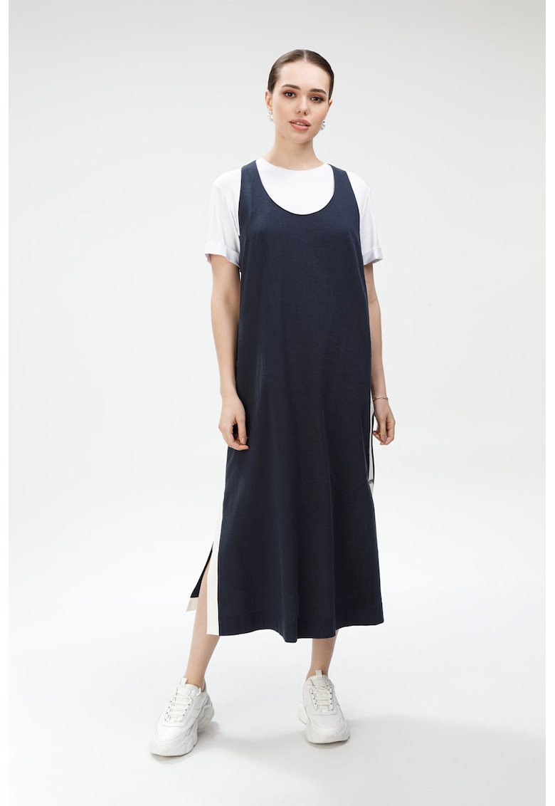 Rochie midi din amestec de in