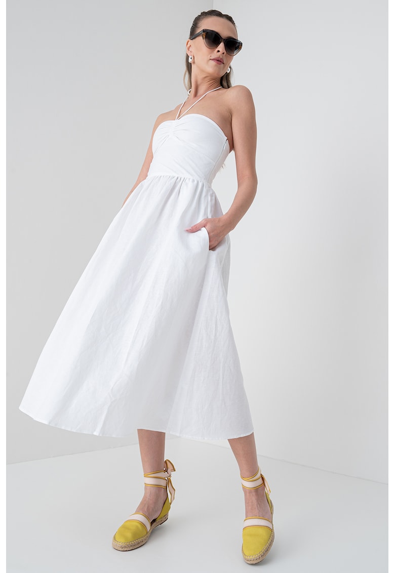 Rochie midi din amestec de in