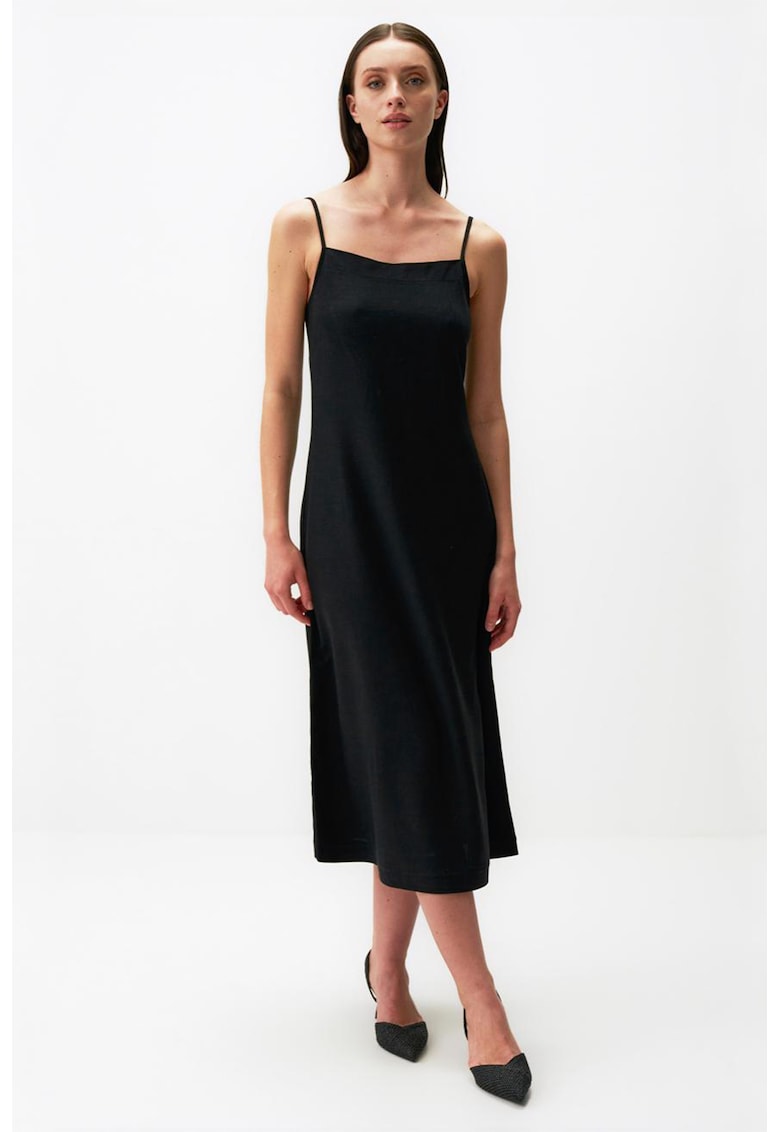 Rochie midi din amestec de in