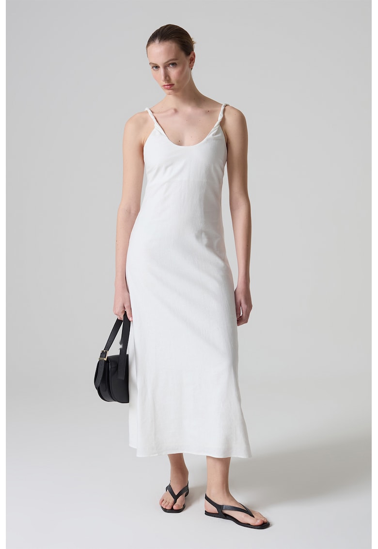 Rochie midi din amestec de in