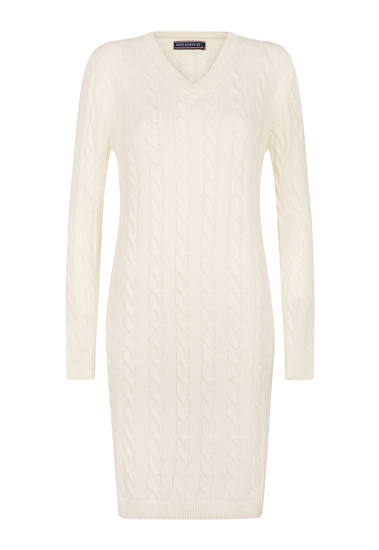 Rochie midi din amestec de lana