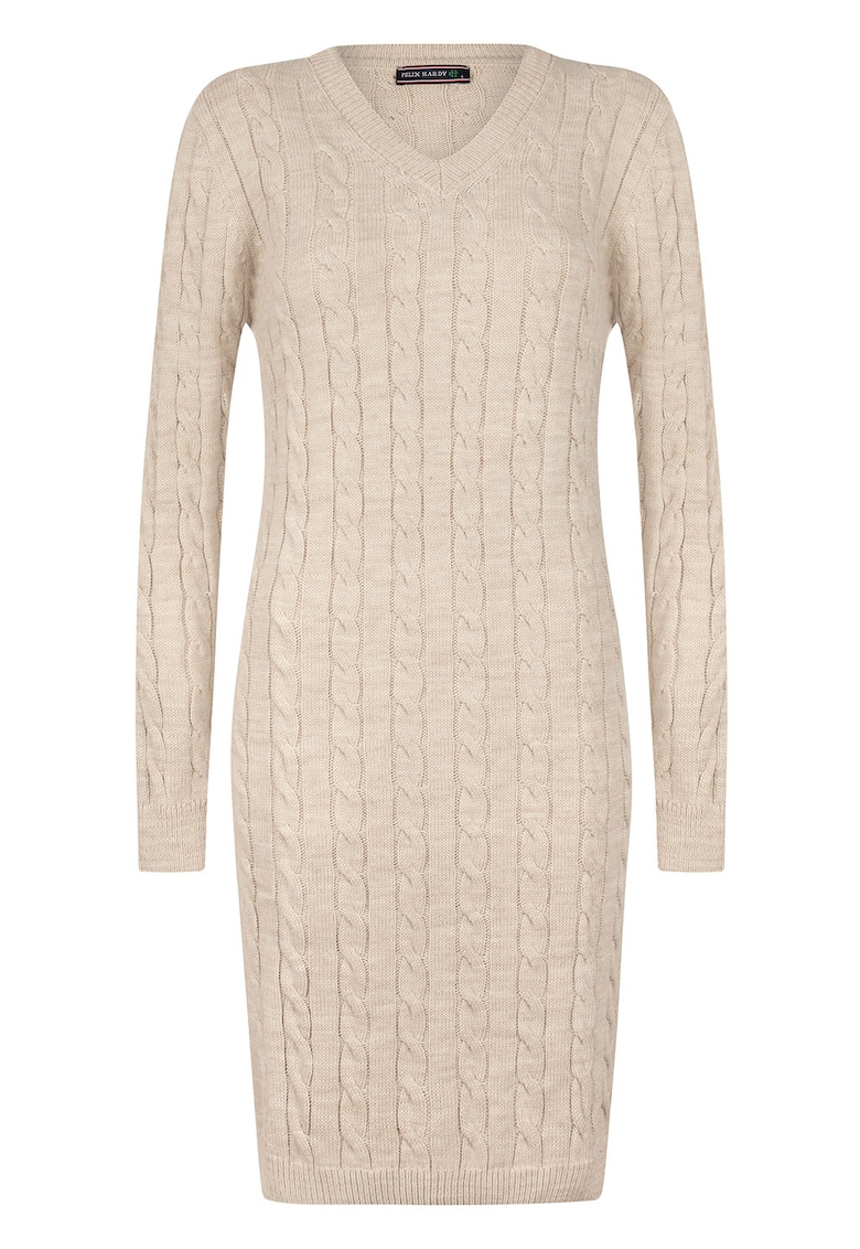 Rochie midi din amestec de lana