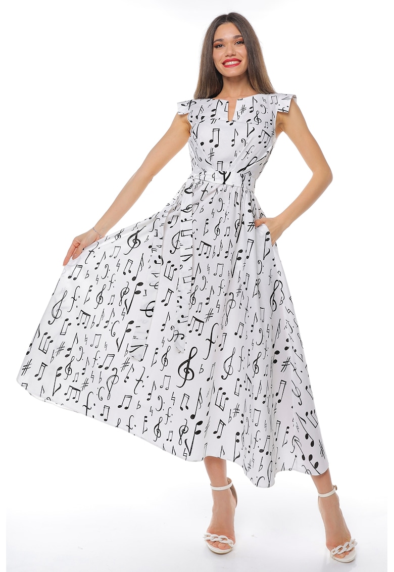 Rochie midi din bumbac cu un cordon