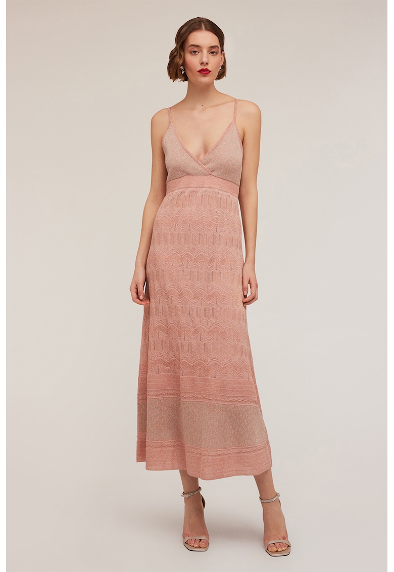 Rochie midi dreapta cu bretele subitiri
