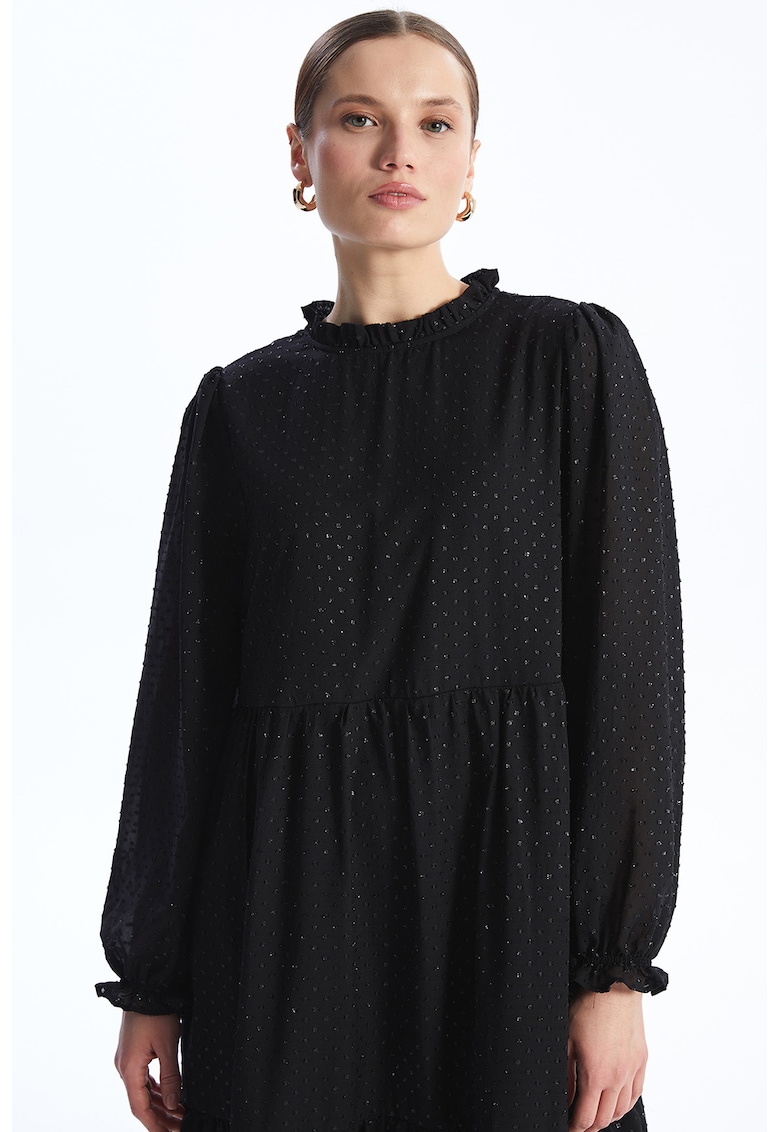 Rochie midi evazata cu aplicatii cu paiete