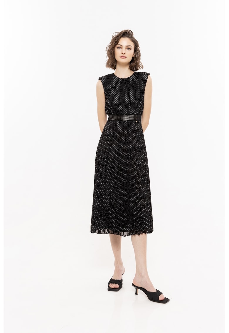 Rochie midi evazata cu buline