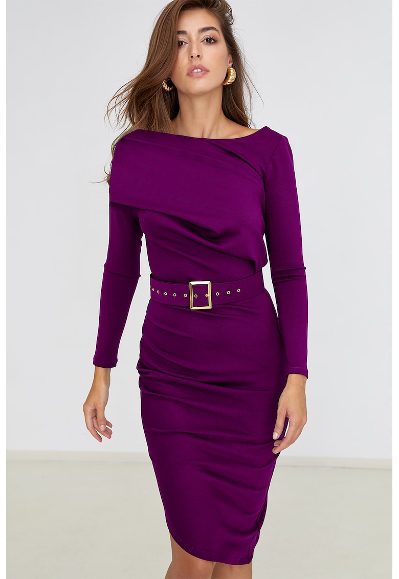 Rochie midi evazata cu o curea Classy