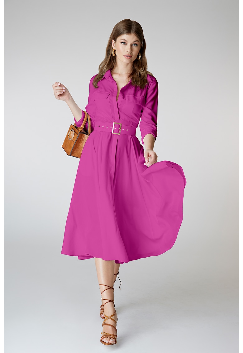 Rochie midi evazata cu o curea Classy