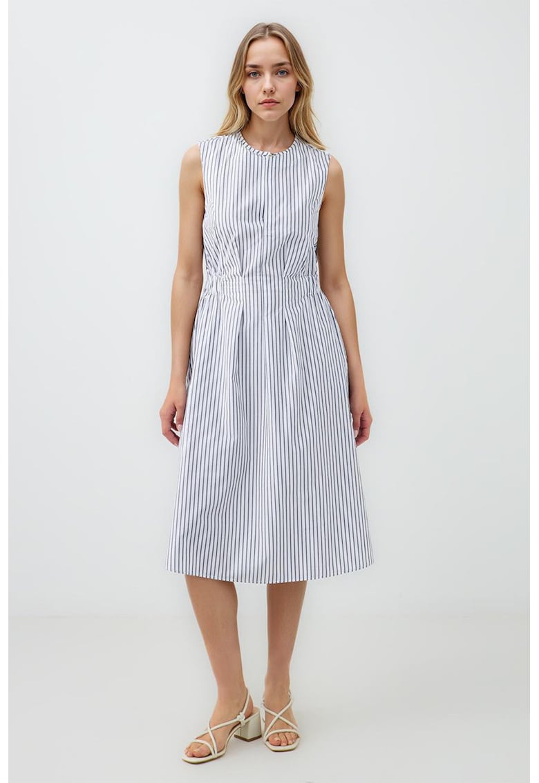 Rochie midi evazata de bumbac
