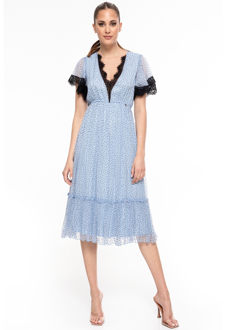 Rochie midi evazata de matase