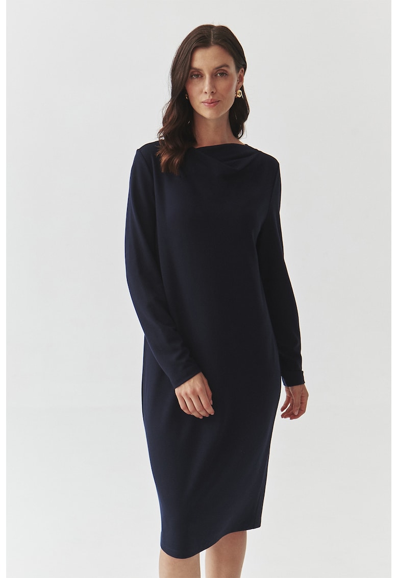Rochie midi lejera cu maneci lungi
