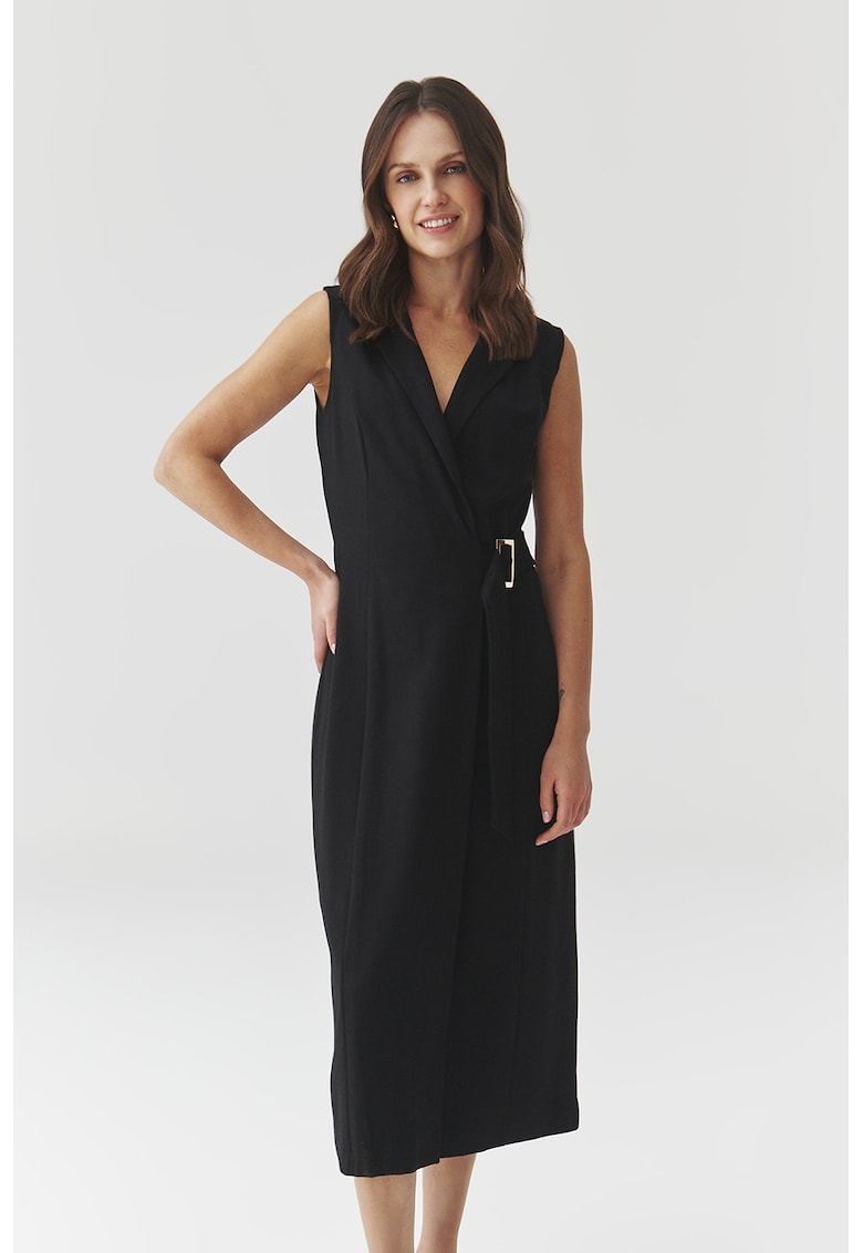 Rochie midi petrecuta cu revere decupate