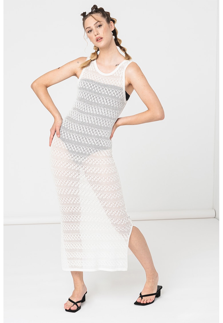 Rochie midi semitransparenta cu slituri laterale