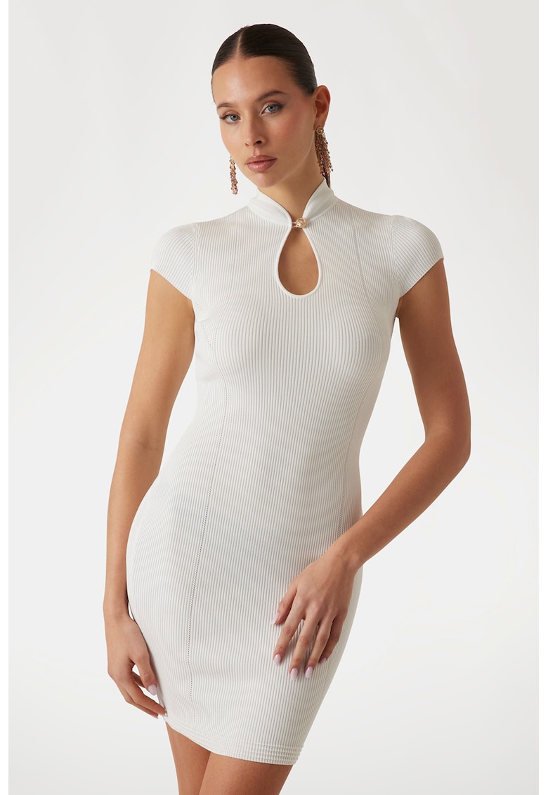 Rochie midi striata bodycon
