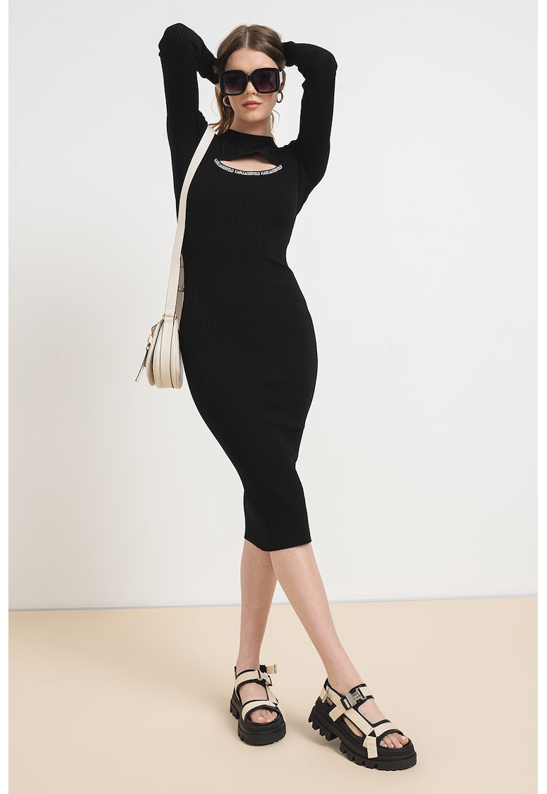 Rochie midi striata si cambrata