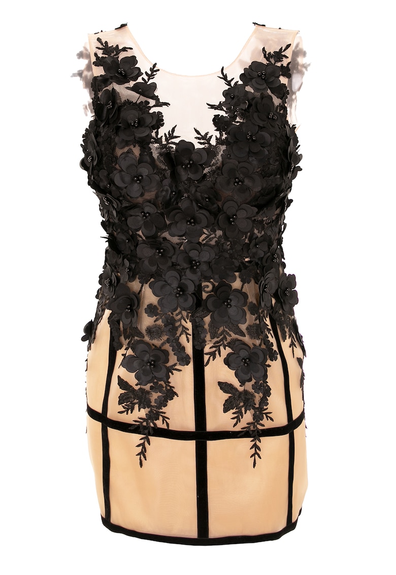 Rochie mini cu aplicatii florale