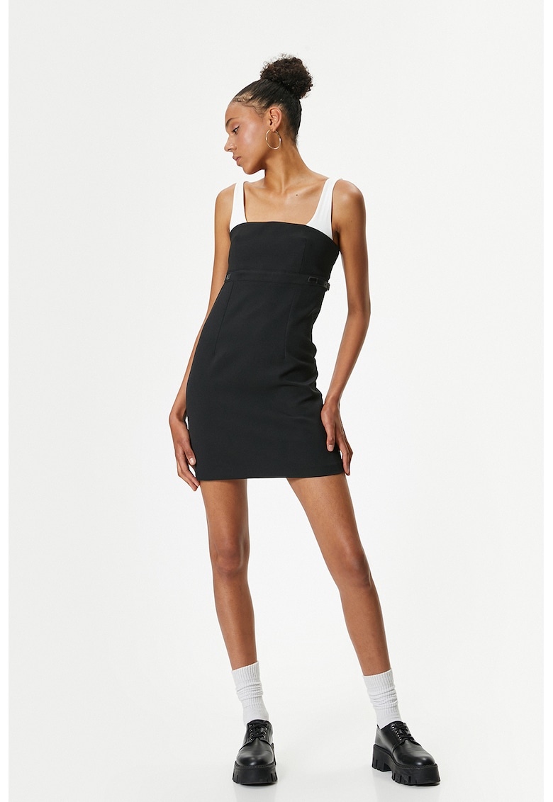 Rochie mini cu bretele contrastante
