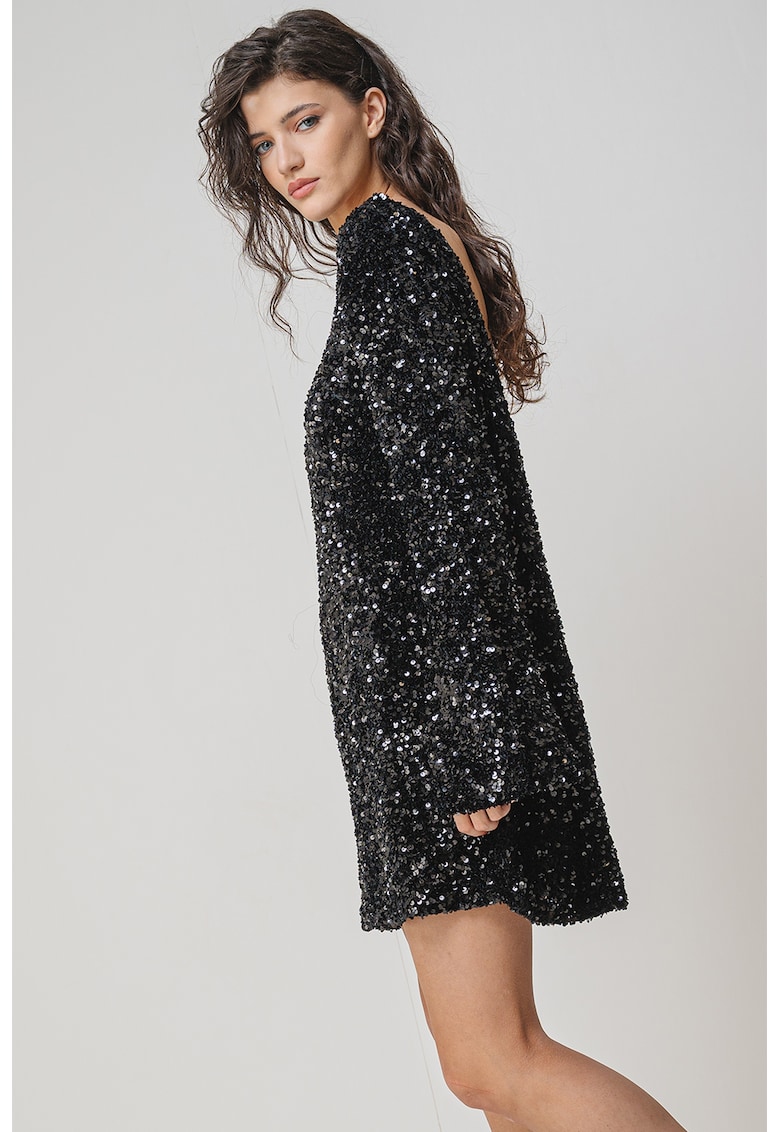 Rochie mini cu paiete si spate decupat