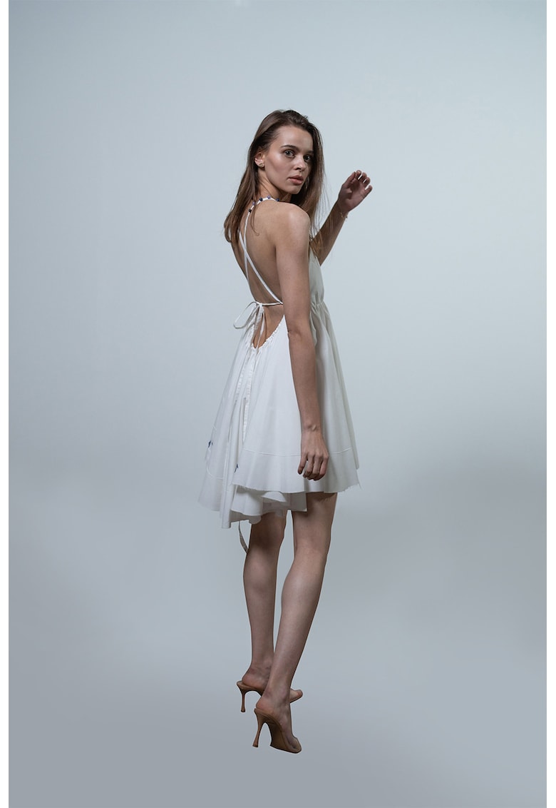 Rochie mini evazata cu bretele incrucisate