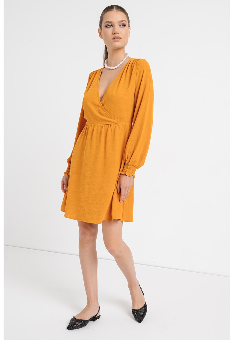 Rochie mini evazata cu decolteu cache coeur Gaja