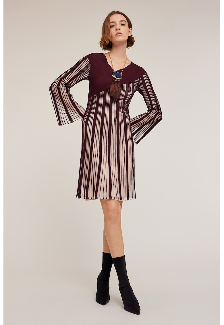 Rochie mini evazata cu dungi