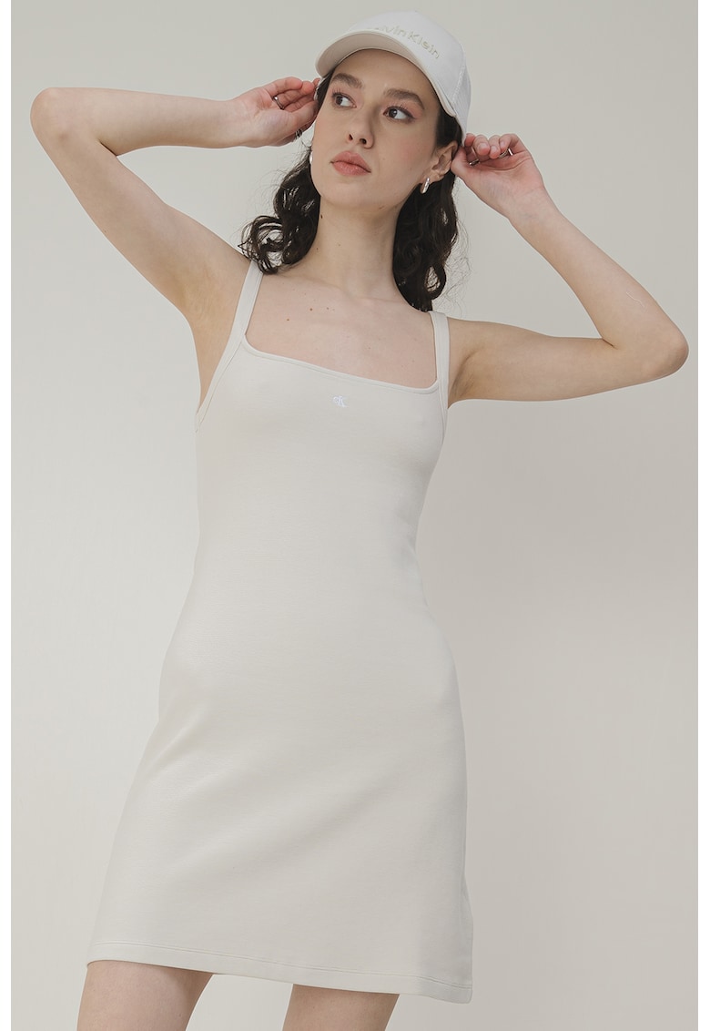 Rochie mini fara maneci cu decolteu patrat