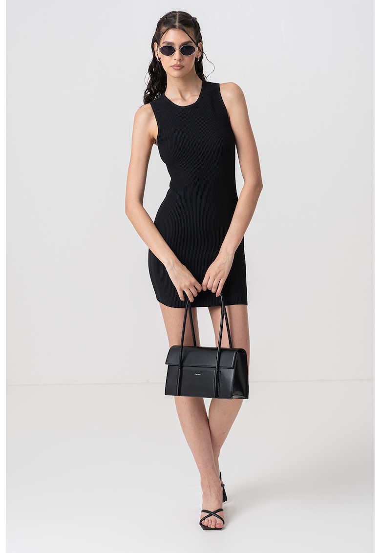 Rochie mini striata tricotata