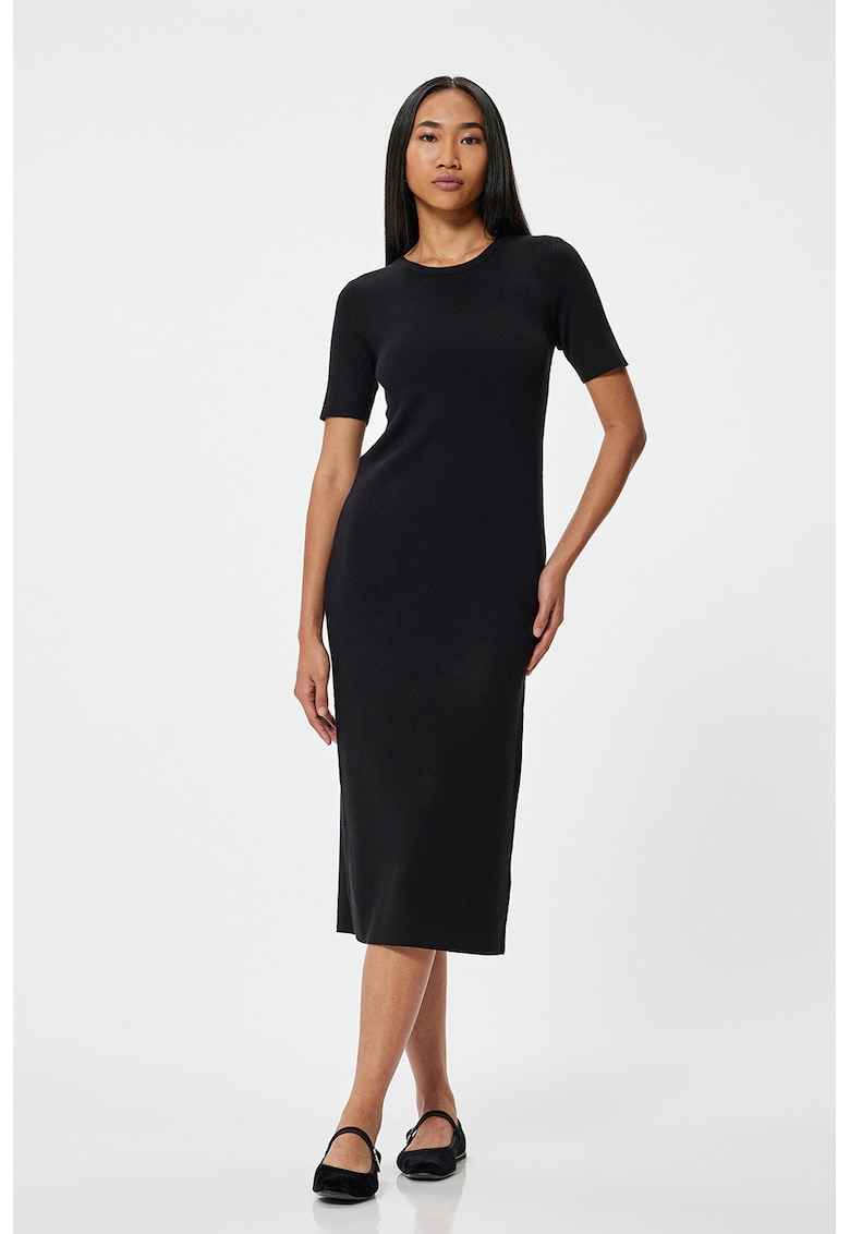 Rochie mini tricotata fin cu dungi
