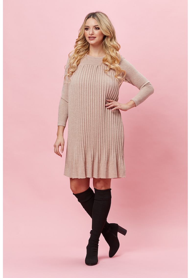 Rochie plisata cu flori brodate